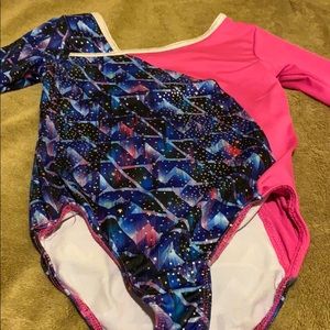 Galaxy Print Long-Sleeve Leotard